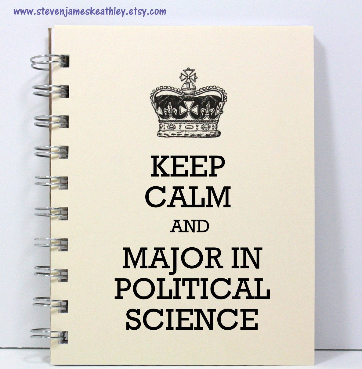Political Science Journal Notebook Diary Sketch Book - Keep Calm and Major in Political Science - Ivory