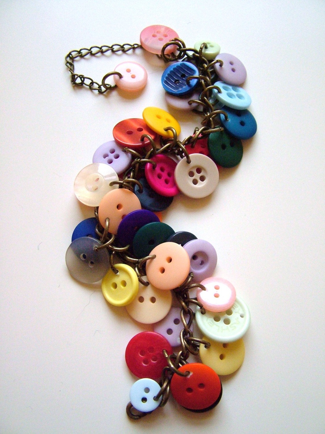 Button charm bracelet - kaleidoscope