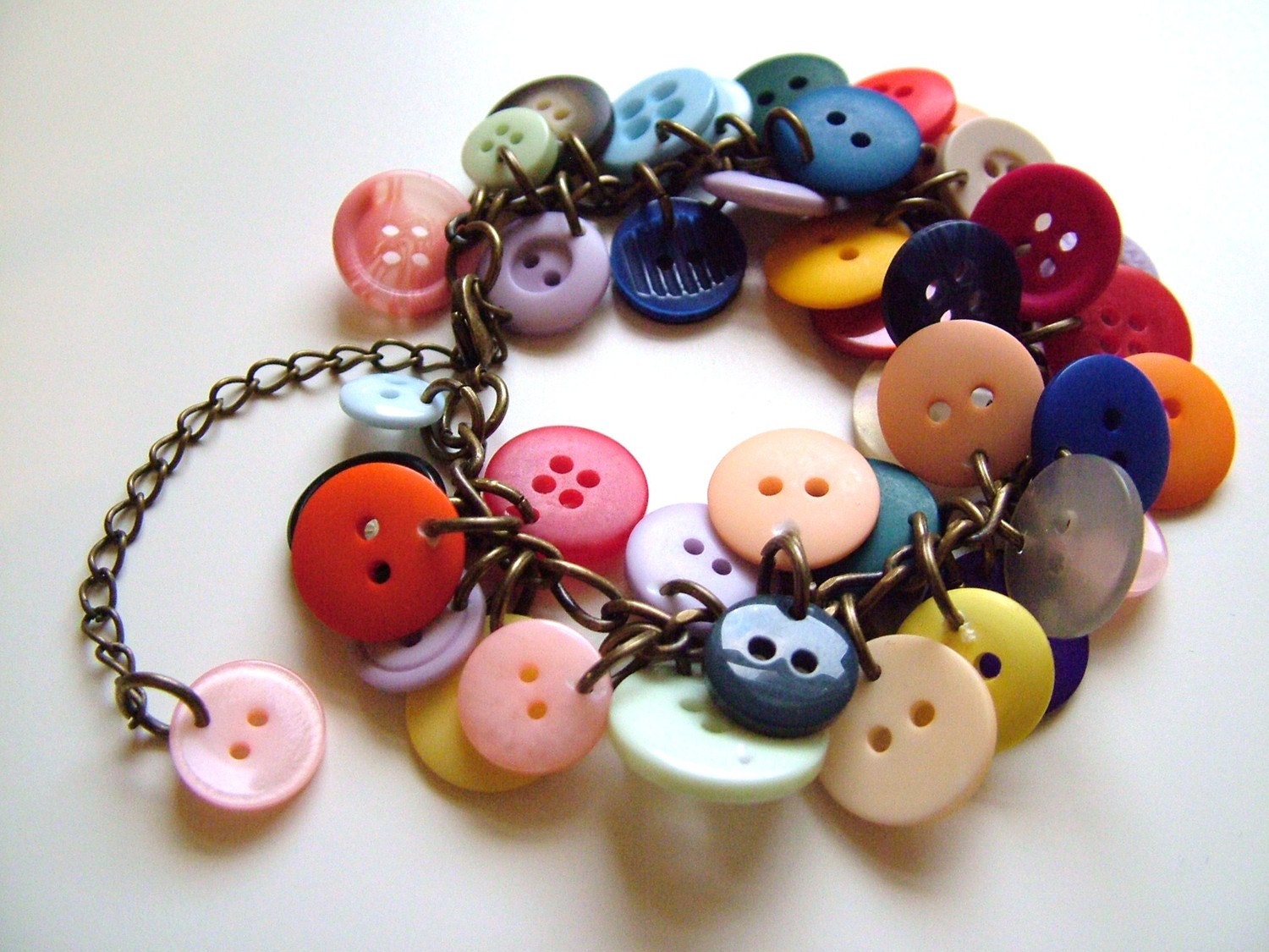 Button charm bracelet - kaleidoscope