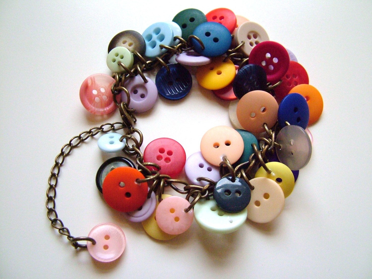 Button charm bracelet - kaleidoscope
