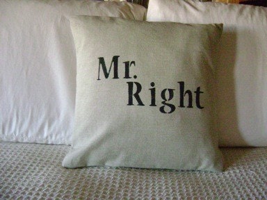 RESERVED FOR MEGANMURRAY90 Pillow Covers Decorative Mr. and Mrs. Oatmeal and Black 16x16