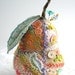Bosc Crazy Quilted Pear Pincushion hand embroidered