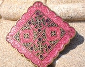 Vintage Quilt Square Brooch Pin