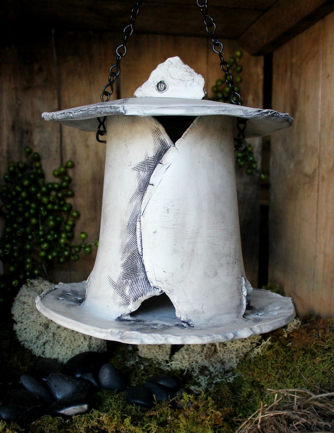 Handmade Ceramic Bird Feeder