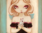 Bunny - 5"by7" rabbit fairy fantasy art Print