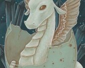 Crystal - 5"by7" fairy crystal dragon fantasy art Print