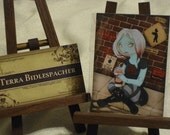 Zombie goth girl ACEO Print with brain slush