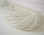 White Topaz Faceted Rondelles HALF Strand 4mm