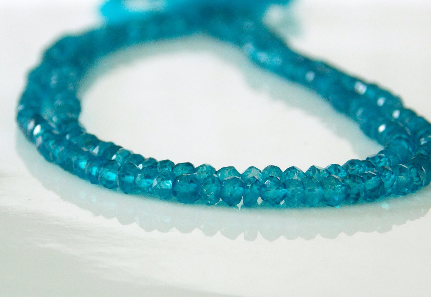 Blue Mystic Topaz Faceted Rondelles- 3.5-4mm MINI strand