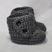 Baby Booties with Button top in size 6 to 12 Months in Gray