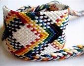 Rainbow Plaid Friendship Bracelet with White Background