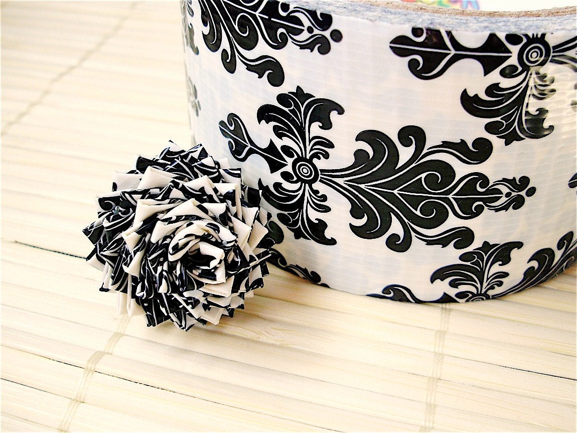 Damask Duct Tape Rose Ring