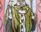 Saint of Ireland Saint Patrick - RETABLO - Art4Thesoul