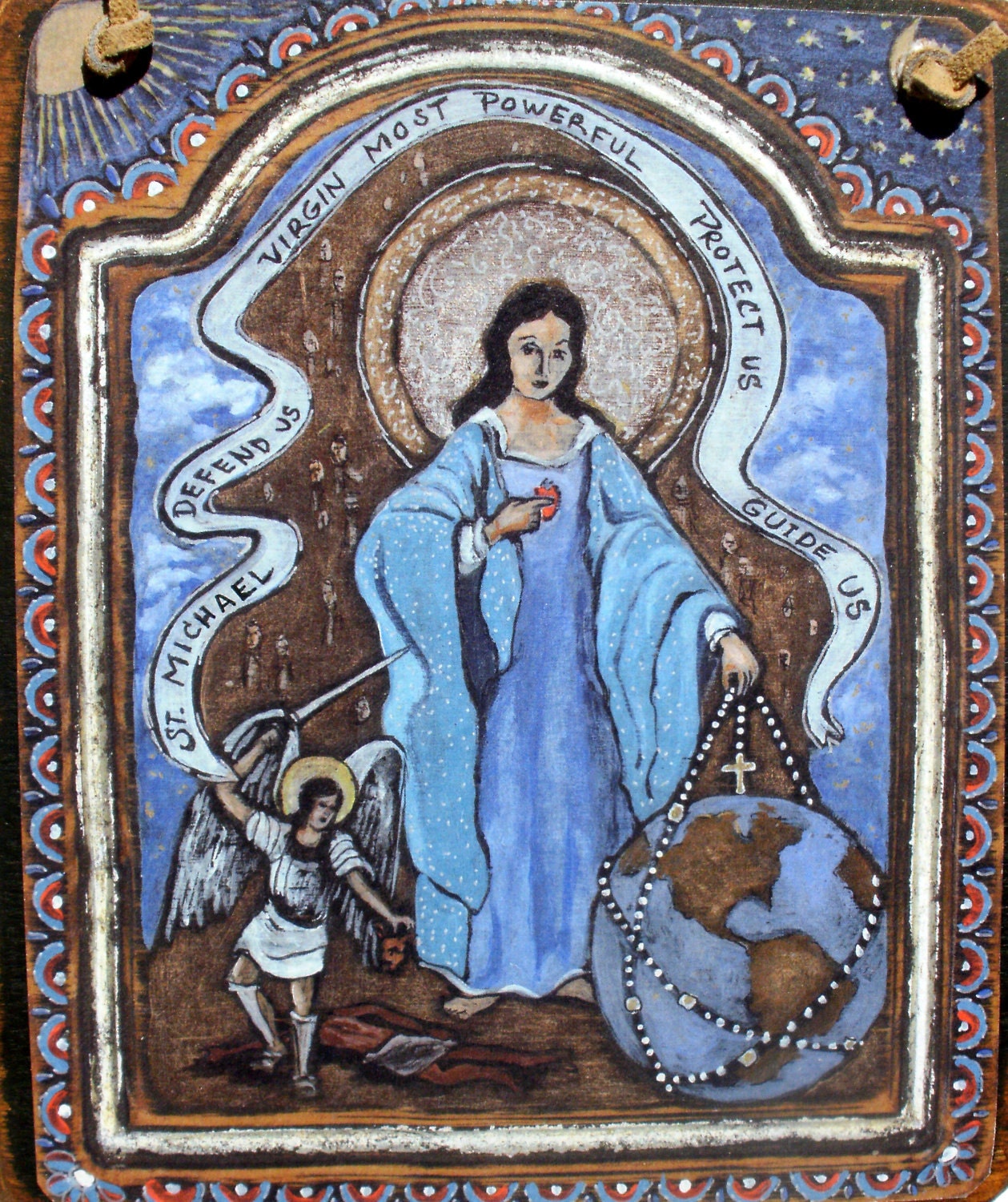 Our Lady Virgin Most Powerful Mary Happy Mothers Day - Retablo print