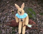 Primitive Folk Art Spring Bunny Rabbit and Jumpin Jack Rabbit Dolls - Set of 2.