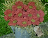 Aged Primitive Folk Art Poppy and Vintage Look Violet Flowers For Your Arrangements and Crafts. E Pattern