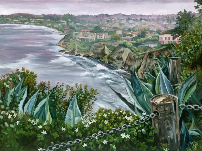 California Seascape Painting - 20x15in Giclee Print