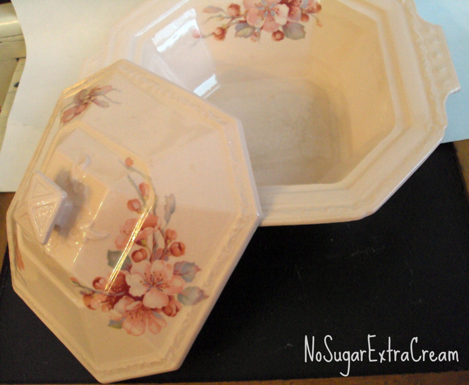 Pink Floral Covered Casserole Vintage China