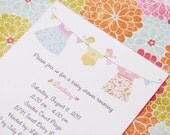 Baby Girl Clothesline Shower Invite- Birdies and CUTE dresses Il_170x135