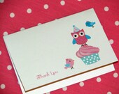 Baby Owl and Birdy Birthday Thank You Card Il_170x135