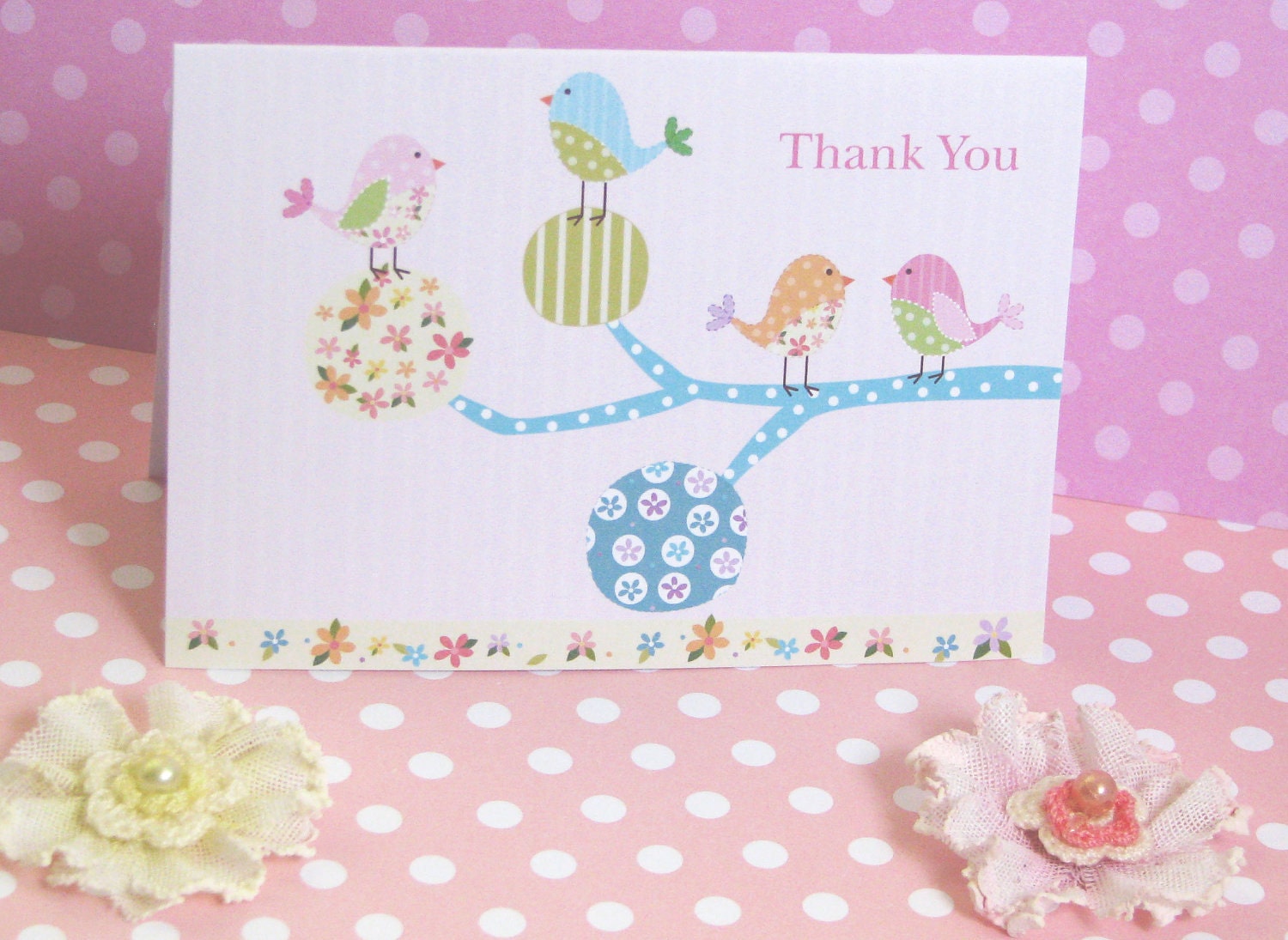 NEW--Penelope Parade Birdies Thank You Cards- baby shower OR baby birthday Il_170x135