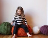 Extra large knit pouf - soft fill