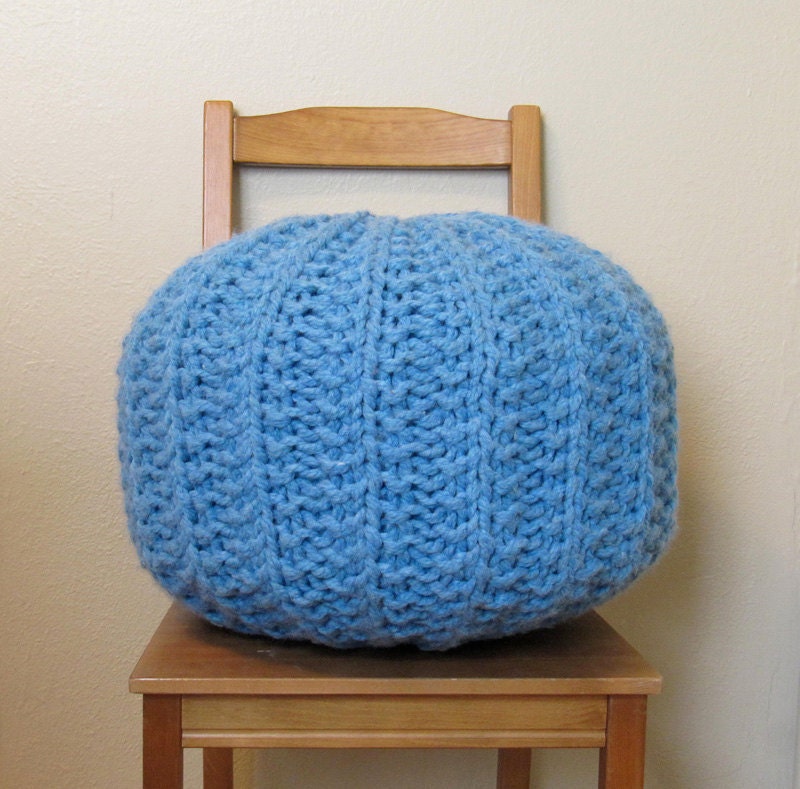 Extra large knit pouf - firm fill