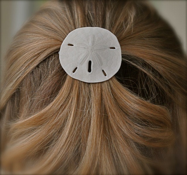 Sand Dollar Hair Barrette-Beach Weddings, Sand Dollars, Mermaid Hair, Nautical Weddings, Beach Bridal Hair Clip, Summer Hair Clip