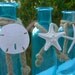 Coastal Cottage Tiffany Blue Glass Bottles-SEA LIFE TRIO-Mother's Day, Beach Home Decor, Seashore, Beach Weddings, Starfish Sand Dollar Home