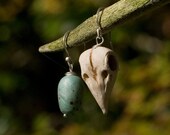 Skull and egg earrings