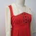 RESERVED FOR KAROLINEMADSEN Red 70s Dress with Cream Collar and Cute Details-Medium