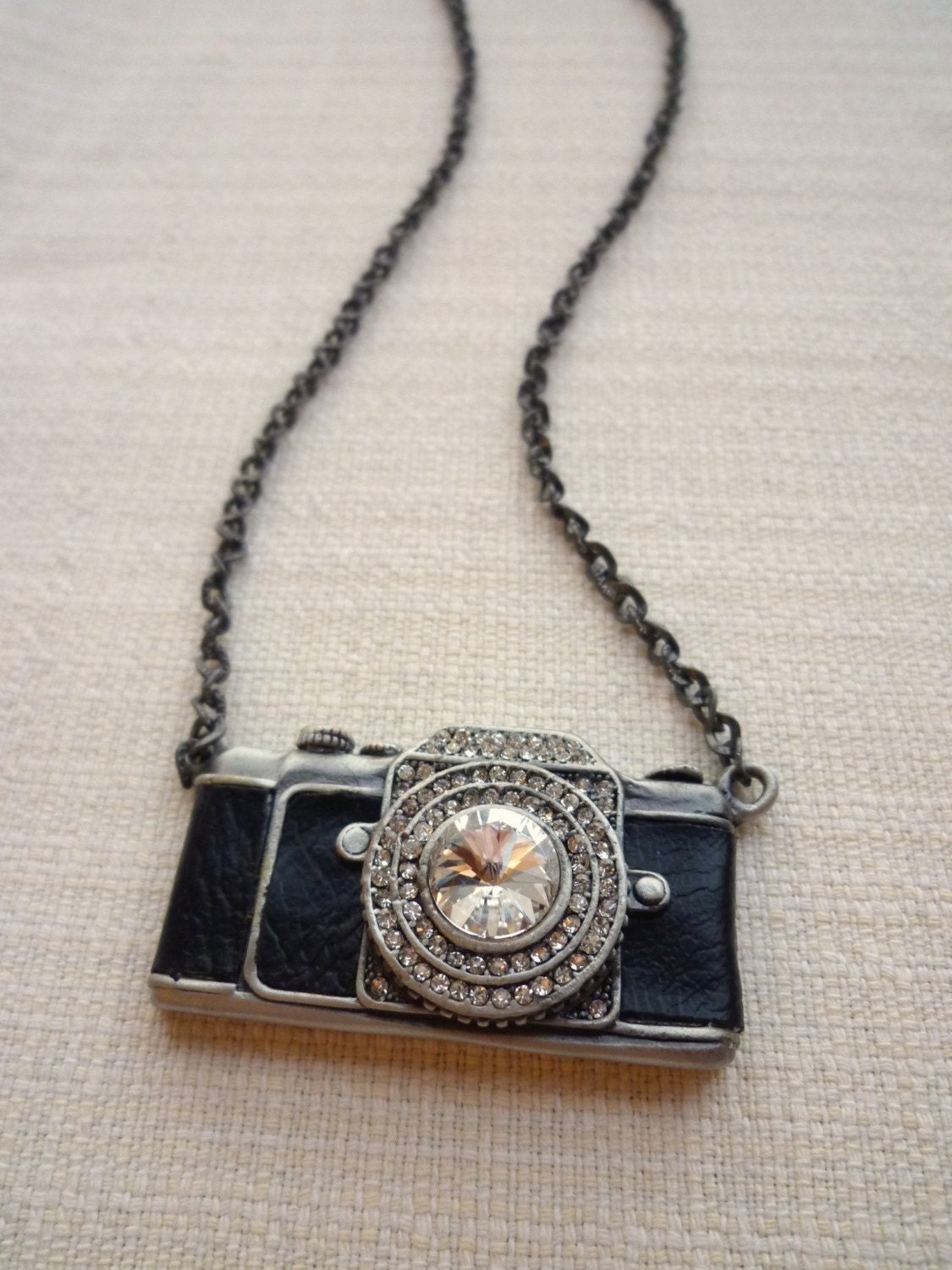 Crystal Camera Necklace