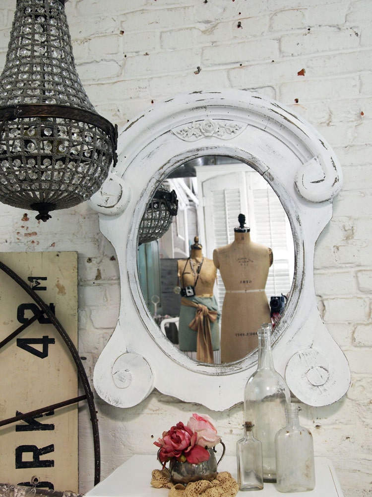 Painted Cottage Shabby White Romantic French Mirror MR264