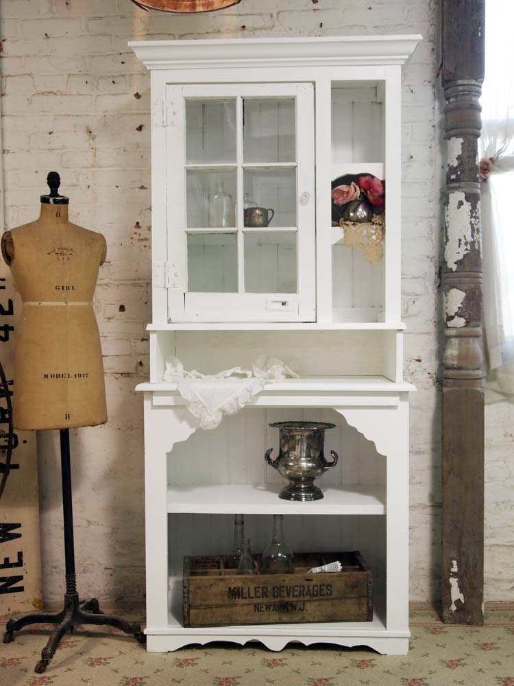 Painted Cottage Chic Shabby White Romantic French Farmhouse Cabinet CC327