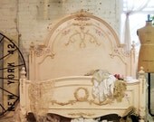 Painted Cottage Chic Shabby Pink Romantic Bed Full / Queen