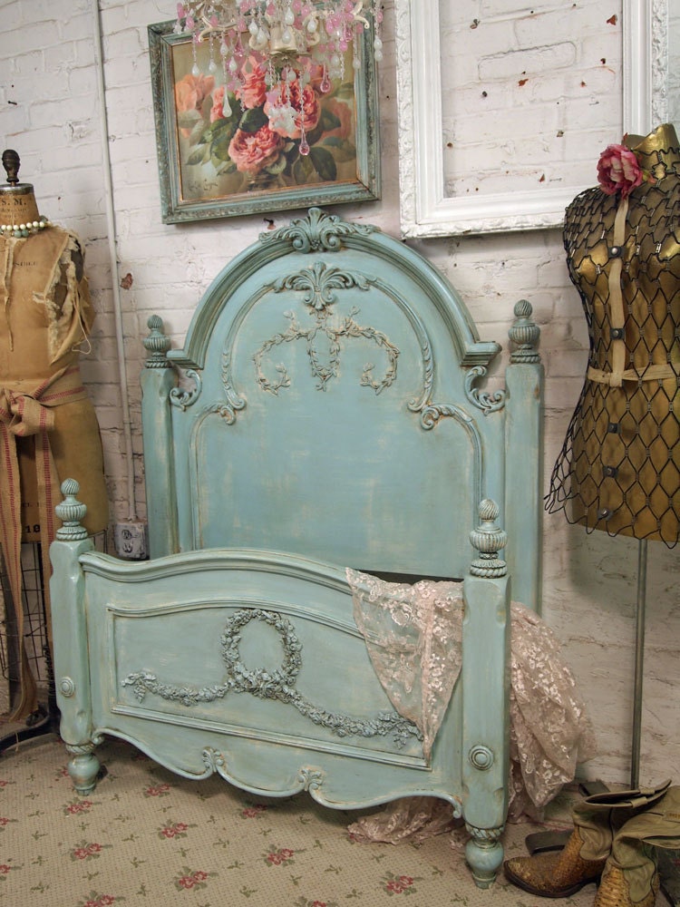 Painted Cottage Aqua Chic Romance Bed BD157