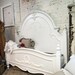 Painted Cottage Chic Shabby White Queen Romance Bed BD205