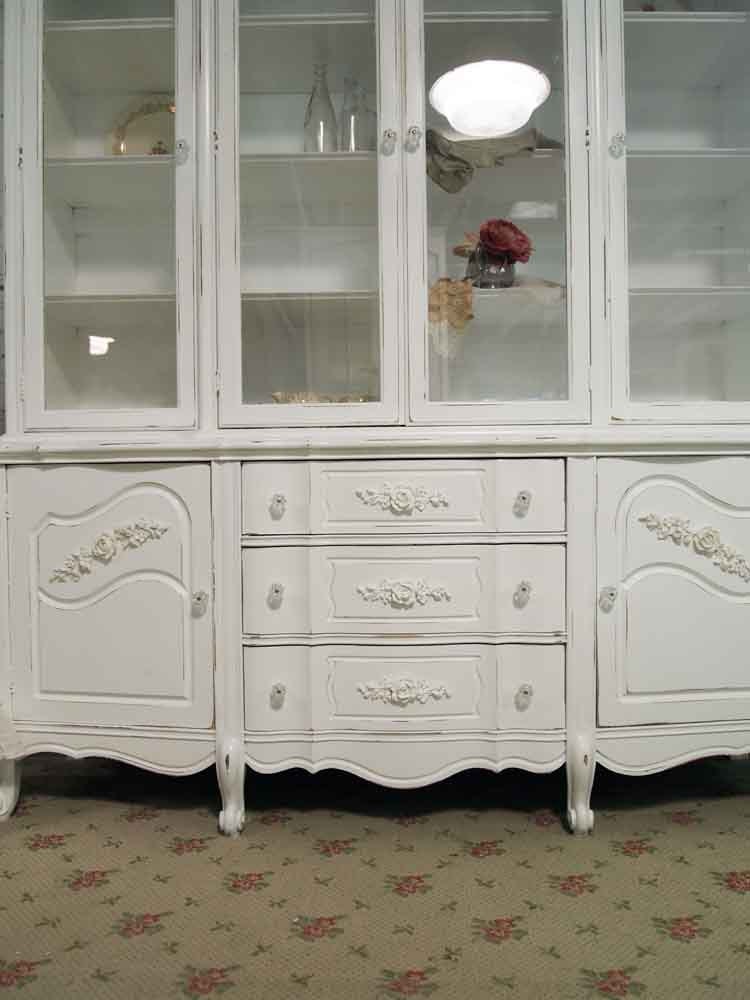 RESERVE TARA Painted Cottage Chic Shabby White Romantic China Cabinet CC318