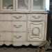 Painted Cottage Chic Shabby White Romantic Tea Stained French China Cabinet CC326
