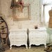 Painted Cottage Shabby White Pair of  Romantic French Night Table NT428