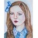 Retro Seventeen Magazine Portrait: Original Painting, 1970s Pretty Teenage Girl, Marsha Brady or her BFF