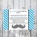 Little Man Mustache Baby Shower Insert Card for Registry or Book Request - Matching Invitation Available