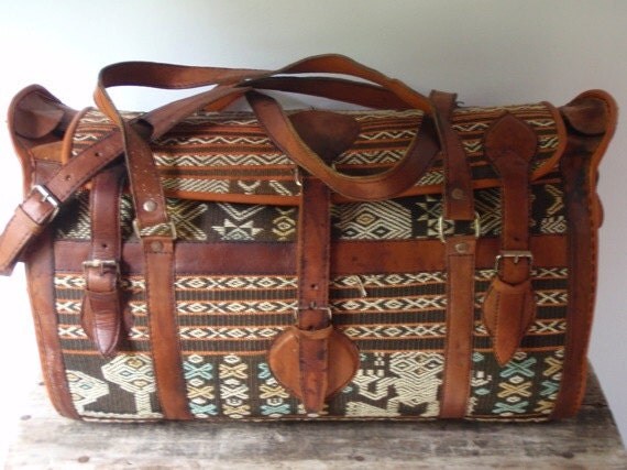 Leather Mediterranean Overnight Luggage Bag
