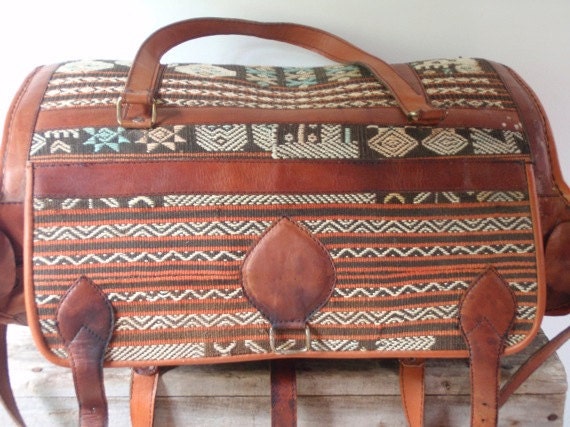 Leather Mediterranean Overnight Luggage Bag