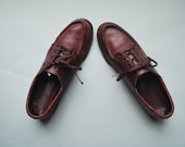 The Daily Aigner 5/16/13 .vintage high vamp leather boat shoes .oxbloody awesome .raised seams .7 1/2 M