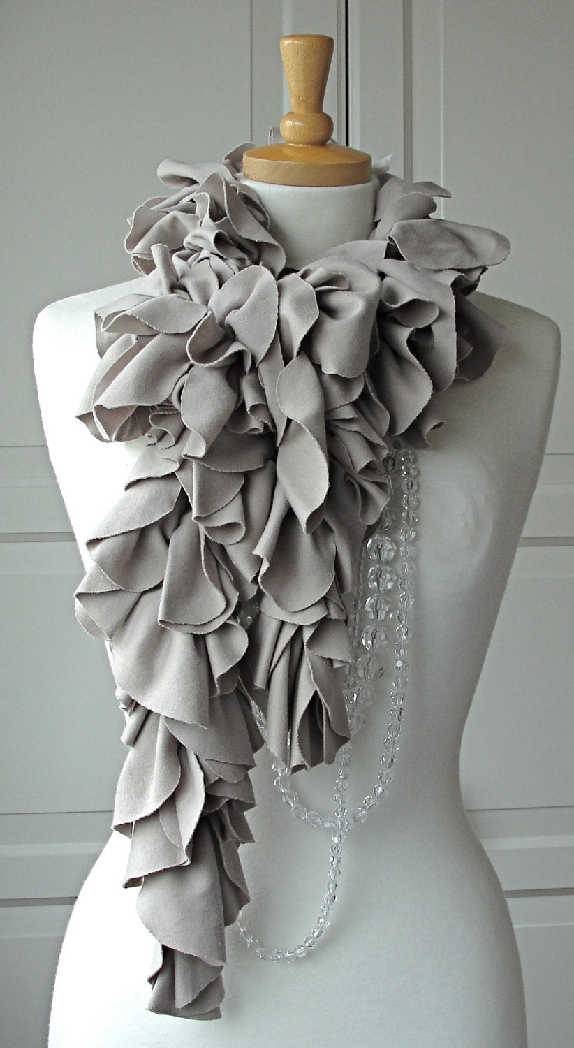 Grey Stone PETAL Ruffle Scarf