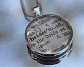 Vintage Dictionary Word Necklace Pendant BRIDESMAID
