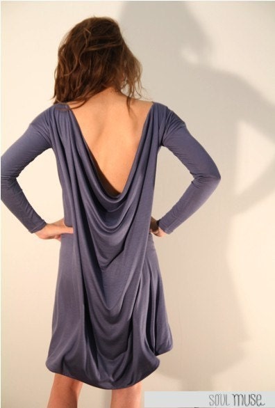 Sea Muse longsleeved openback viscose dress