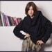 Night blue Jazz felted wool asymmetric pullover