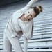 Beige Sand Muse Yoga hooded V-neck top